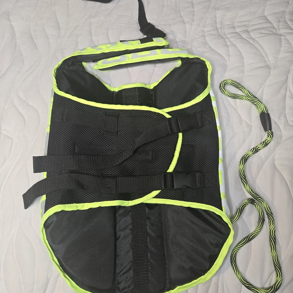 Reflective Yellow Dog Floatation Vest, Large‎
